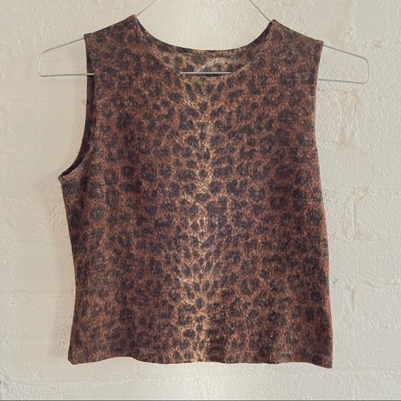 Vintage Leopard Print Mohair Crop Top - Picture 7 of 7